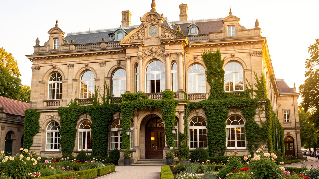 Historic zoo building with ornate 19th century European architecture